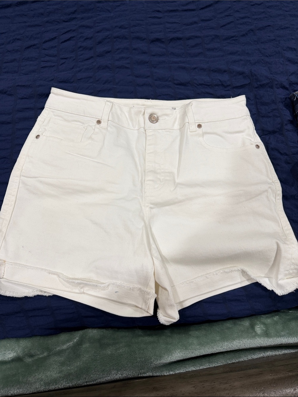 Maurices White High-Rise Denim Shorts